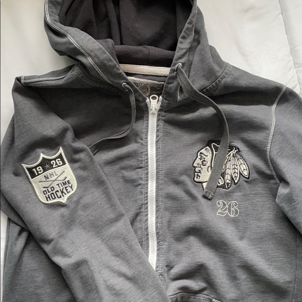 Embroidered Blackhawks Zip Up Jacket